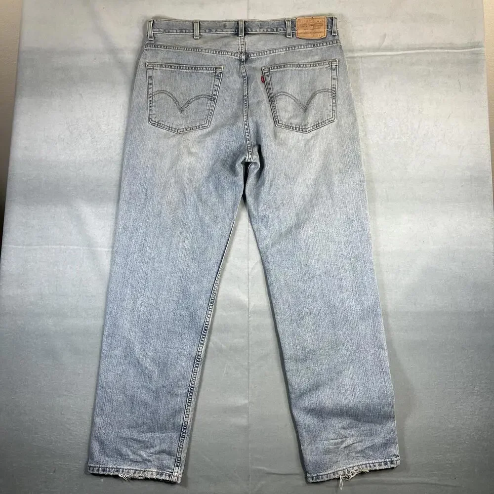 Vintage Levis 550 Jeans Mens 38x32 Blue Light Wash Relaxed Straight Denim Y2K